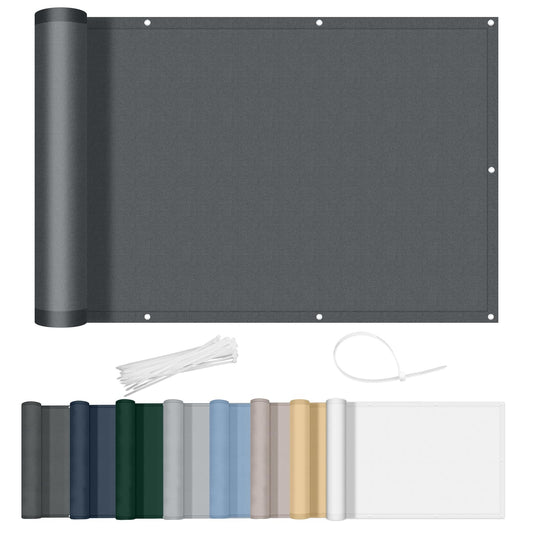 Wetterfeste Balkonumspannung, UV- und Windschutz, 0.9x6m Anthrazit