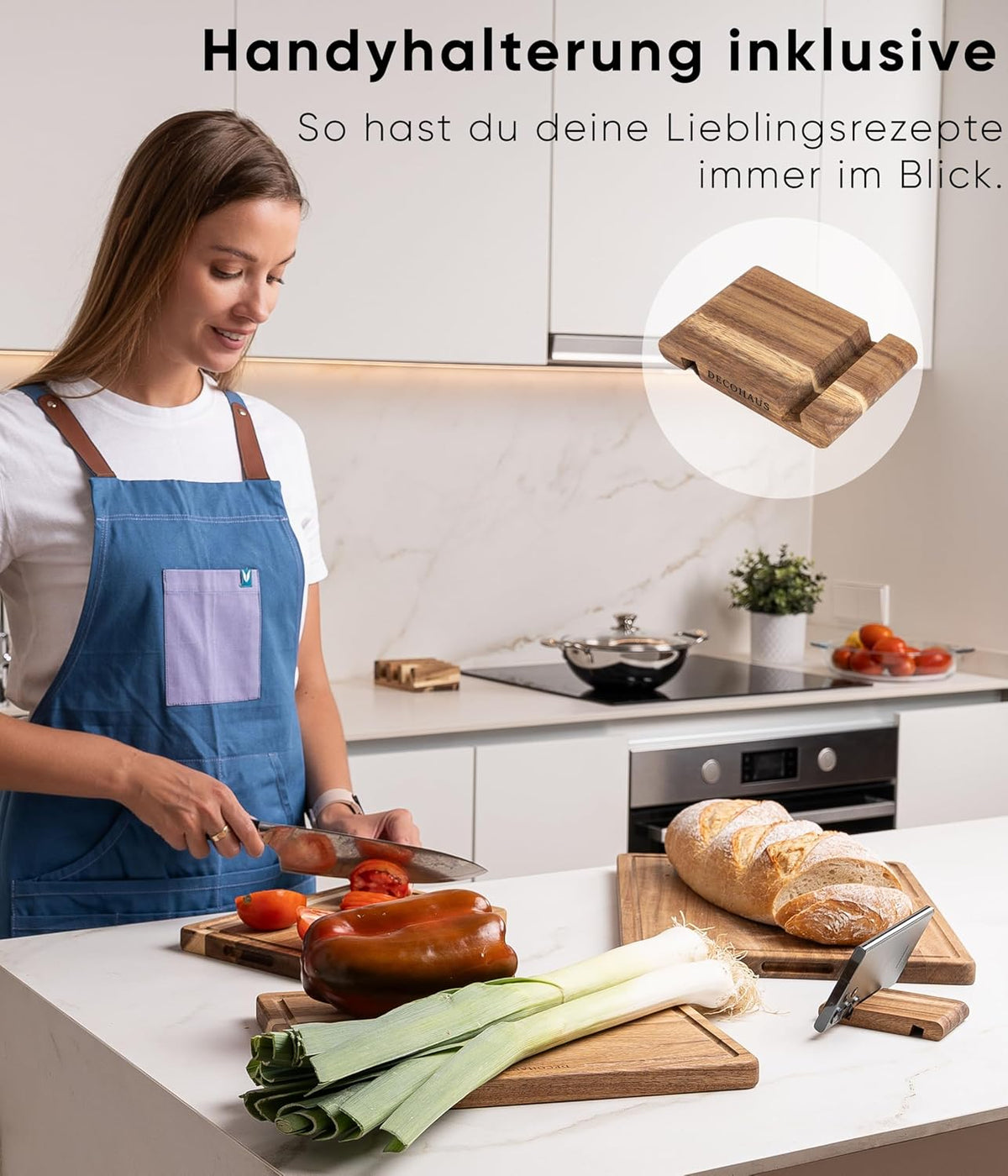 Holzschneidebrett-Set, 3er Set, Akazienholz