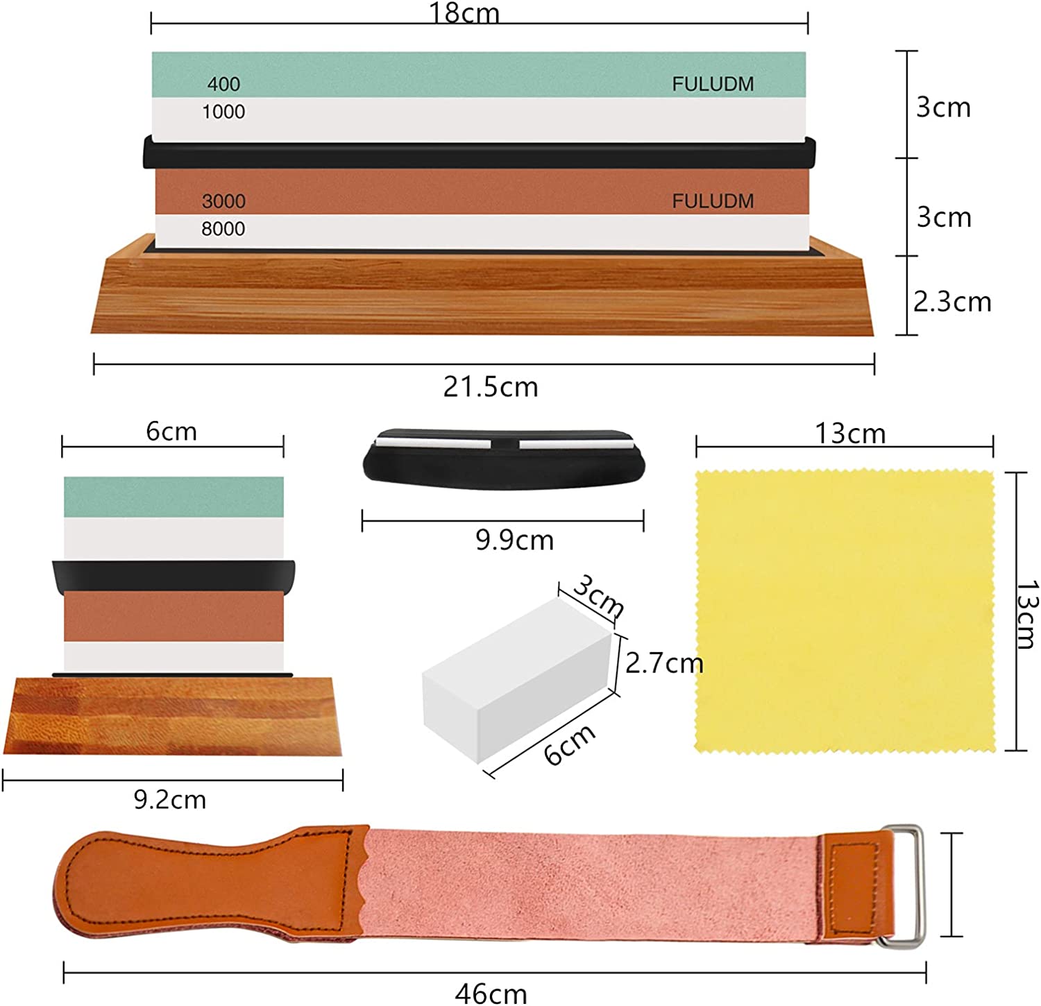 Schleifstein Set 400/1000 3000/8000